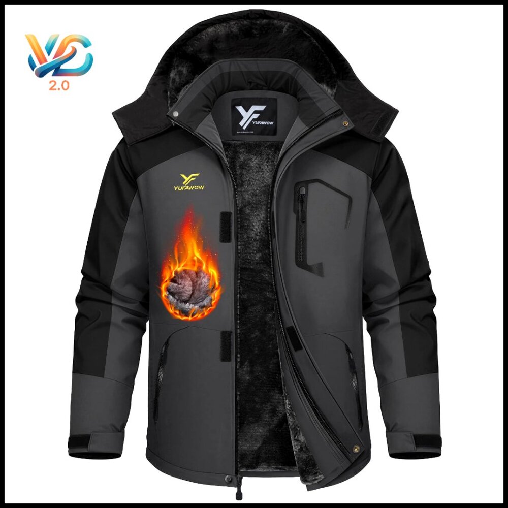Men's Waterproof Ski Jacket Insulated Winter Coat For Snowboarding